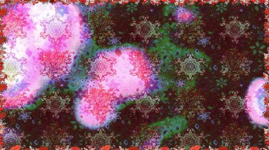 Duvar kağıdı, web sitesi arka planı, ambalaj kağıdı, davetiye, broşür, afiş veya web sitesi için kusursuz çiçek deseni kullanılabilir. Karalama elementleri. El çizimi Raster illüstrasyonu.