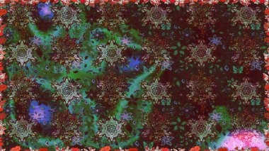 Vadinin çiçekleri kahverengi renklerde. Çiçeksiz desenlerin çizimi.