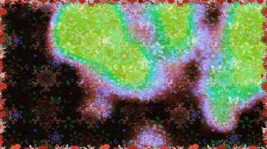 Renkli Yaz Temalı Kusursuz Arkaplan. Yeşil renkli çiçekler. Düz Çiçek Elementleri Tasarımı. Raster illüstrasyonunda kusursuz çiçek deseni.