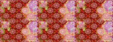 Raster Güzel kumaş deseni. Raster suluboya deseni, narin çiçekler, kırmızı çiçekler, tebrik kartı şablonu..