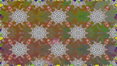 Bahar çiçekli, dikişsiz, sevimli çiçek deseni. Raster illüstrasyonu. Güzel kumaş deseni.