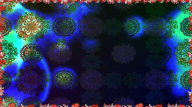 Kusursuz çiçek deseni duvar kâğıdı olarak kullanılabilir. Mavi renkli çiçekler. Raster illüstrasyonu.