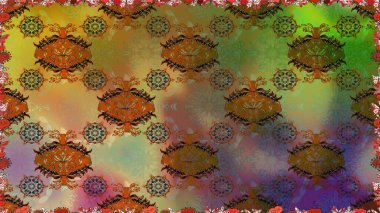 Vadinin çiçekleri kahverengi renklerde. Çiçeksiz desenlerin çizimi.