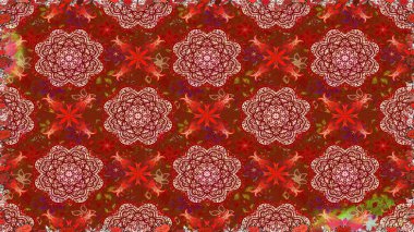 Renkli Bahar Temalı Kusursuz Arkaplan. Kırmızı renkte çiçekler. Düz Çiçek Elementleri Tasarımı. Güzel çiçek deseni..