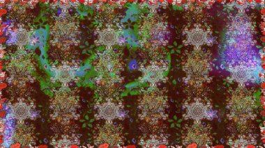 Kusursuz Renksiz Bahar Temalı Kusursuz Arkaplan. Düz Çiçek Elementleri Tasarımı. Kahverengi renkli çiçekler. Sevimli çiçek raster deseni.