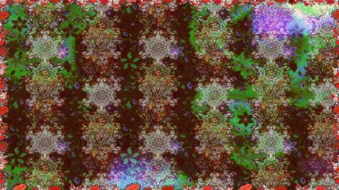 Rasterleştirme Trendy kumaş deseni. Şirin çiçekler. Kesintisiz çizgi deseni.