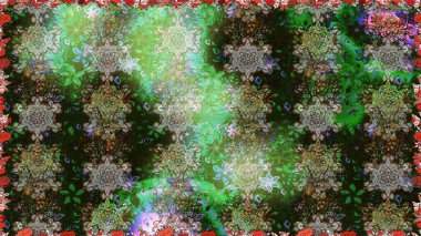 Çiçeksiz desenli arka plan, darbeler, sıçramalar, yaz çiçekleri. Gri renkli çiçekler. Raster illüstrasyonu.