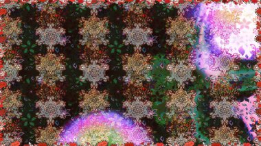 Raster çiçek izi. Çiçeksel gri, pürüzsüz desen. Klasik taslak çizimi.