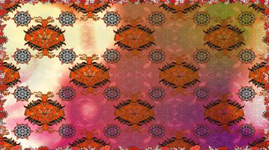 Raster illüstrasyonunda kusursuz çiçek deseni. Suluboya tarzında kahverengi renkte çiçekler.