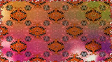 Kahverengi renklerde. Çiçek. Kusursuz dekoratif arka plan, çiçek mandala. Raster illüstrasyonu.