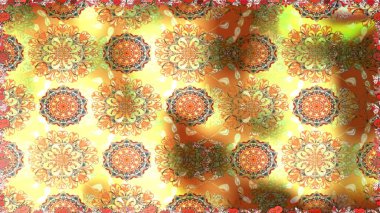 Sınır Kızılderili çiçekli paisley patten. Etnik Mandala havlusu. Raster Henna tarzı. Tebrik kartı geçmişi, boyama kitabı, arkaplan ve tekstil için kullanılabilir. Kusursuz süs izi..