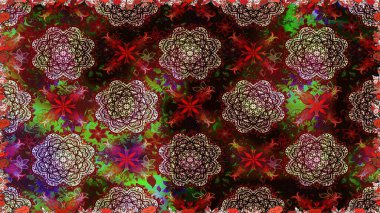 Kusursuz desenli, modaya uygun kumaş deseni. Şirin çiçek elementleri. Düz Çiçek Elementleri Tasarımı. Raster illüstrasyonu. Renkli Bahar Teması Kusursuz Arkaplan.