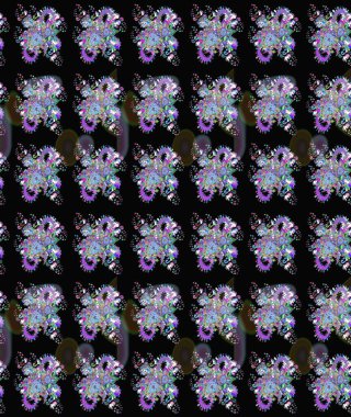 Raster stili kumaş deseni. Çiçekler suluboya çizim deseni.