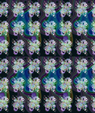 Renkli Bahar Teması eskiz kalıbı. Sevimli çiçek raster deseni. Düz Çiçek Elementleri Tasarımı. Gri renkli çiçekler.