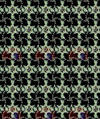 Nazik, yaz çiçekleri siyah renklerde. Raster illüstrasyonu. Raster çiçek desenli ve çiçekli..