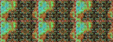 Doğum günü kartı, davetiye ya da afiş için iyidir. Raster illüstrasyonu. Kahverengi renklerde altın. Dekoratif simetri arabesk. Kusursuz ortaçağ çiçek desenleri..