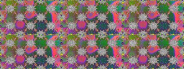 Güzel kumaş deseni. Güzel karalama çiçekleri olan kusursuz çiçek desenleri. Raster illüstrasyonu. Küçük çiçekte sevimli çiçek deseni var..