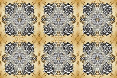 Kış kar dokusu duvar kağıdı. Gri, bej ve nötr renklerde altın kar taneleri. Noel altın kar tanesi kusursuz desen. Sembol tatili, yeni yıl kutlaması, altın desenler..