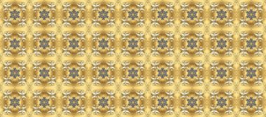 Raster illüstrasyonu. Kusursuz soyut bir arkaplan. Oriental raster klasik bej, sarı ve kahverengi ve altın desenli.