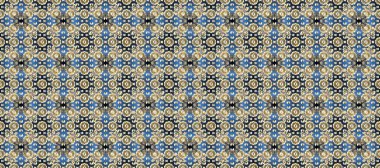 Doku arka planında altın duvar kâğıdı. Barok tarzında altın çiçekli süs. Damask kusursuz yinelenen arkaplan. Bej, mavi ve nötr renklerde altın element.