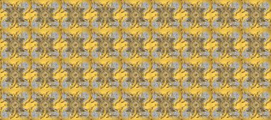 Noel, kar tanesi, yeni yıl 2019. Sarı, kahverengi ve gri renklerde altın elementlerle kusursuz klasik desen.