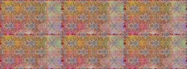 Çiçek tasarımı için inanılmaz bir kolaj cenneti tarzı. Parlak çiçekli kolaj çiçekleri kahverengi. Çiçekli zambaklar dikişsiz arkaplan.