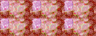 Renkli Bahar Temalı Kusursuz Arkaplan. Düz Çiçek Elementleri Tasarımı. Güzel kumaş deseni. Raster illüstrasyonunda kusursuz çiçek deseni.