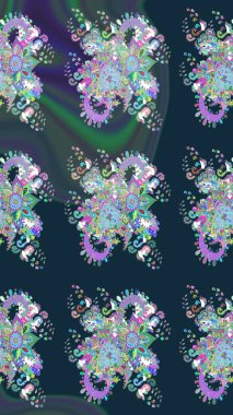 Mavi renkli çiçekler. Çiçekli eskiz çizimi. Düz Çiçek Elementleri Tasarımı. Renkli Yaz Teması çizim şablonu.