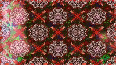 Çiçekli güzel suluboya desen. Kahverengi renklerde. Raster illüstrasyonu.