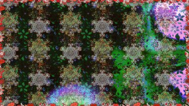 Gri çiçekli bahar çiçekleri. Moda baskıları için zarif bir şablon. Motley illüstrasyonu. Küçük renkli çiçekler. Küçük çiçekte şirin desenler.