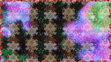 Çizgisiz desen. Şirin çiçekler. Raster Moda kumaş deseni.