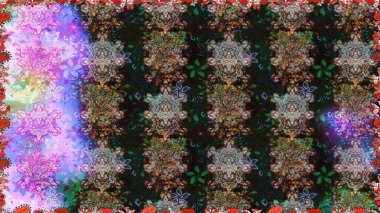 Şekillendirilmiş çiçeklerle kusursuz desen. Çiçek deseni duvar kağıdı, desen dolguları ve web sayfası arka planı için kullanılabilir. Süslü zentangılsız desen, soyut çiçeklerle süslenmiş..