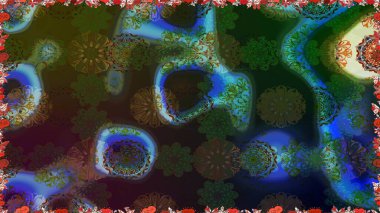 Çiçek deseni duvar kağıdı, desen dolguları ve web sayfası arka planı için kullanılabilir. Süslü, dikişsiz, soyut çiçeklerle süslenmiş. Şekillendirilmiş çiçeklerle kusursuz desen.