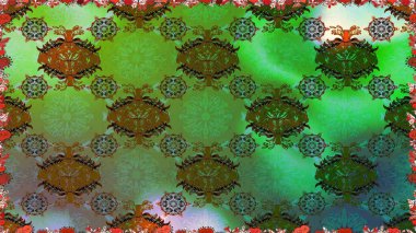 Raster. Yeşil renkli güzel çiçeklerle kusursuz desen, suluboya çiçek deseni, duvar kağıdı, kart ya da kumaş için fayanslı..