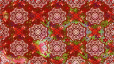 Sevimli çiçek raster deseni. Kusursuz Renksiz Bahar Temalı Kusursuz Arkaplan. Kırmızı renkte çiçekler. Düz Çiçek Elementleri Tasarımı.