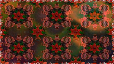 Kahverengi renkli çiçekler. Raster düz çiçekleri pürüzsüz desen. Tasarım hediye paketi, tebrik kartları, posterler ve afiş tasarımı.