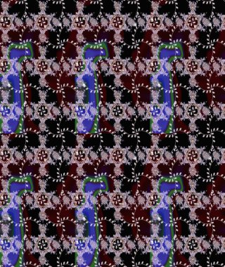 Siyah renklerde. Çiçek buketleriyle klasik bir eskiz şekli. Raster illüstrasyonu.