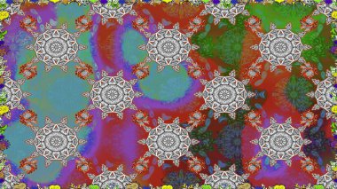 El çizimi, soyut ve süslü elementler. Klasik çiçekler. Gri renkler. Suluboya resim taklit Raster çizimi. Yaz çiçekleri teması.