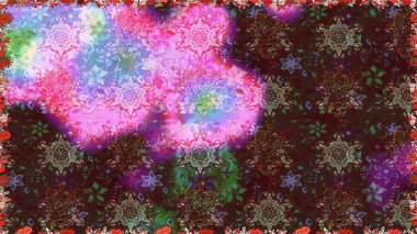 Düz Çiçek Elementleri Tasarımı. Çiçek deseni. Raster kusursuz. Güzel kumaş deseni. Renkli Bahar Teması Kusursuz Arkaplan.