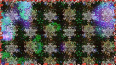 Raster kusursuz. Güzel kumaş deseni. Çiçek deseni. Renkli Bahar Temalı Kusursuz Arkaplan. Düz Çiçek Elementleri Tasarımı.