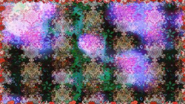 Çiçek desenli raster, gri çizgi grafik desenli soyut raster arkaplan. Modern stil dokusu.