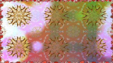 Zentangle soyut çiçekleri. Güzel kumaş deseni. Düz Çiçek Elementleri Tasarımı. Raster illüstrasyonu. Renkli Bahar Temalı Kusursuz Arkaplan. Çiçek tozu..