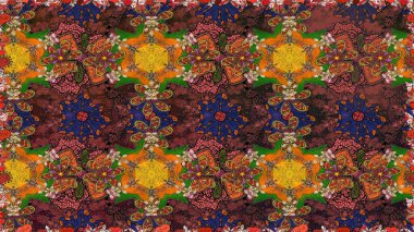 Hediye ambalaj kağıdı, tebrik kartları, posterler ve pankart tasarımı. Kahverengi renkli çiçekler. Raster düz çiçekleri pürüzsüz desen.