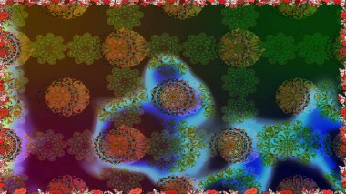 Sevimli çiçek raster deseni. Kusursuz Renksiz Bahar Temalı Kusursuz Arkaplan. Düz Çiçek Elementleri Tasarımı. Kahverengi renkte çiçekler.