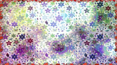 Raster illüstrasyonunda kusursuz çiçek deseni. Tarafsız renklerde çiçekler.