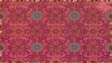 Raster çiçek izi. Çiçekli, pembe, pürüzsüz desen. Raster Yumuşak kumaş deseni. Klasik taslak çizimi.