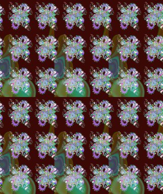 Parlak renkli çiçekleri ve kahverengi renkli yaprakları olan harika bir çiçek deseni. Halk tarzı. Modern çiçek arkaplanı. Moda baskıları için zarif bir şablon.