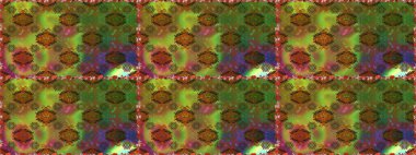 Raster illüstrasyonu. Kusursuz çiçek deseni. Kahverengi renkli Asyalı tekstil.