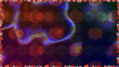 Kusursuz dekoratif arka plan, çiçek mandala. Kahverengi renklerde. Çiçek. Raster illüstrasyonu.