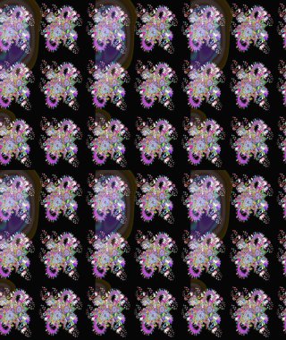 Renkli Bahar Teması eskiz kalıbı. Düz Çiçek Elementleri Tasarımı. Raster illüstrasyonundaki çiçek desenli çizim. Süslü kumaş deseni.